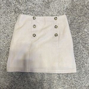Striped Button-Front Skirt
